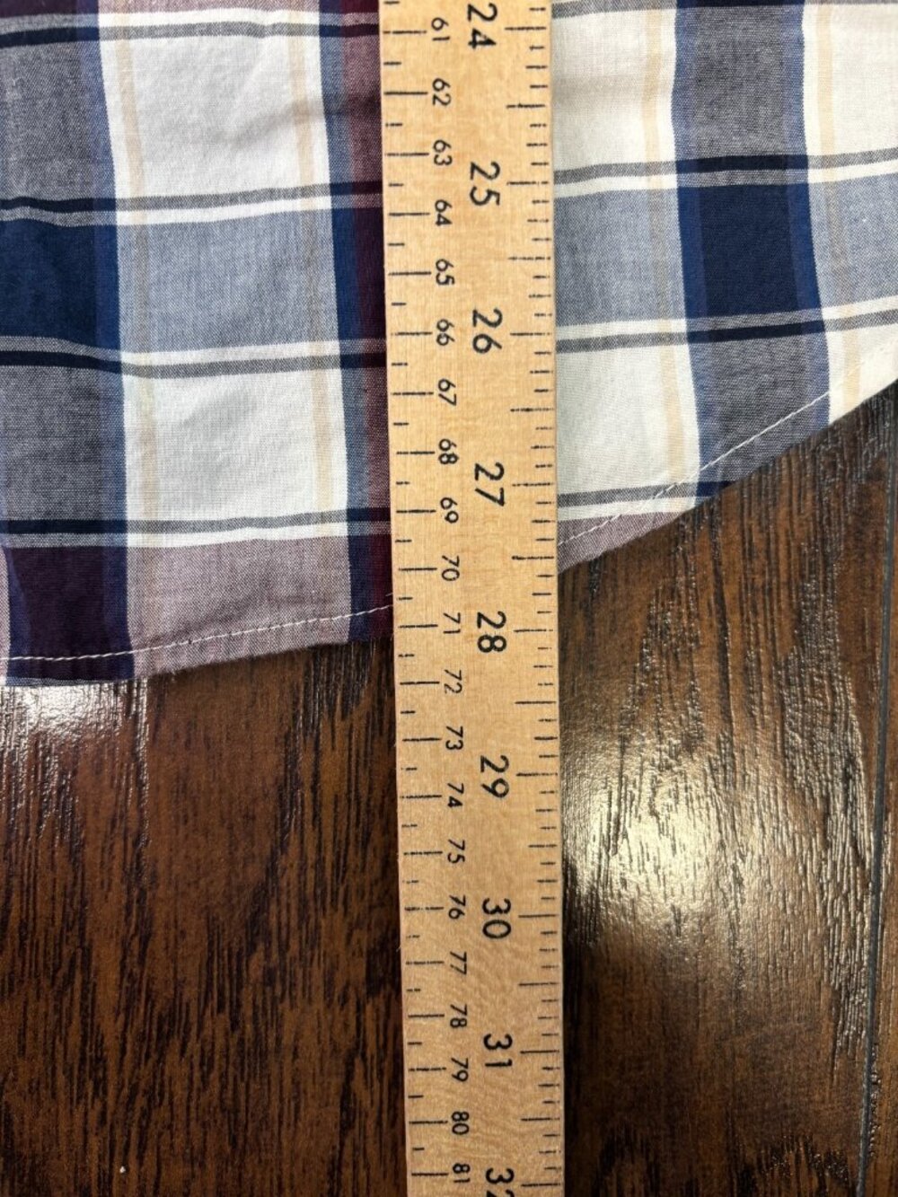 American Eagle Shirt Large Purple Blue Plaid Classic Fit Button-Down Cotton - Picture 9 of 11